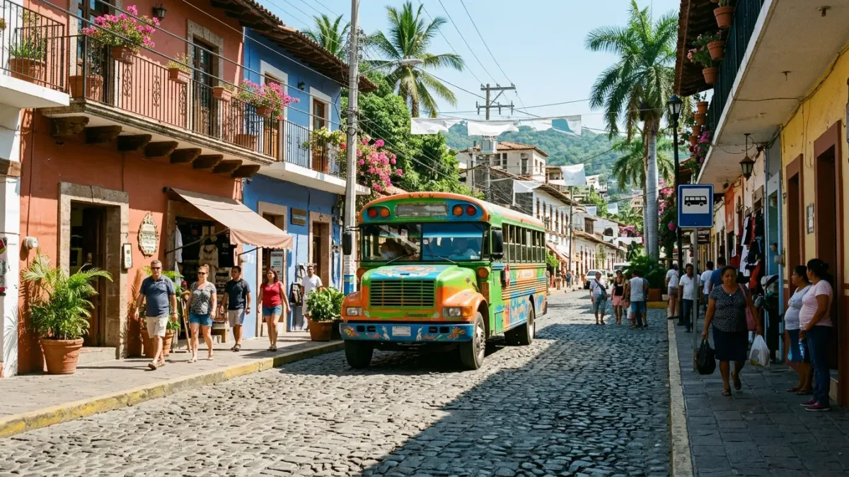 Local bus in Puerto Vallarta